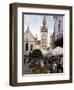 People Sitting at an Outdoors Cafe in Front of the Old City Hall, Munich, Bavaria, Germany-Yadid Levy-Framed Photographic Print