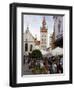 People Sitting at an Outdoors Cafe in Front of the Old City Hall, Munich, Bavaria, Germany-Yadid Levy-Framed Photographic Print