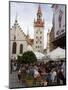 People Sitting at an Outdoors Cafe in Front of the Old City Hall, Munich, Bavaria, Germany-Yadid Levy-Mounted Photographic Print