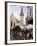 People Sitting at an Outdoors Cafe in Front of the Old City Hall, Munich, Bavaria, Germany-Yadid Levy-Framed Photographic Print