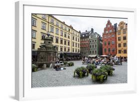 People Sitting at Stortorget Square in Gamla Stan, Stockholm, Sweden, Scandinavia, Europe-Yadid Levy-Framed Photographic Print