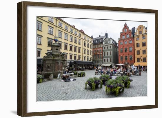 People Sitting at Stortorget Square in Gamla Stan, Stockholm, Sweden, Scandinavia, Europe-Yadid Levy-Framed Photographic Print