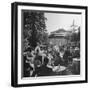 People Sitting at Tables on Terrace of Baur-Au-Lac Hotel-null-Framed Photographic Print