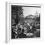 People Sitting at Tables on Terrace of Baur-Au-Lac Hotel-null-Framed Photographic Print