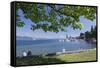 People Sitting at the Lakeshore-Markus Lange-Framed Stretched Canvas