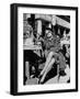 People Sitting at the Sunlight Sidewalk Cafe-null-Framed Photographic Print