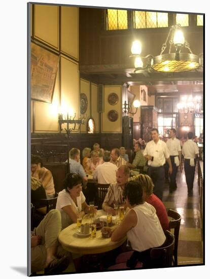 People Sitting Inside the Fruh Am Dom Beer Hall in the Altstadt, Cologne, North Rhine Westphalia-Yadid Levy-Mounted Photographic Print