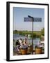 People Sitting on a Bench at Ribe City Center, Jutland, Denmark, Scandinavia, Europe-Yadid Levy-Framed Photographic Print