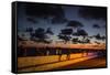 People Sitting on a Wall in Salvador at Dusk-Alex Saberi-Framed Stretched Canvas