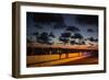 People Sitting on a Wall in Salvador at Dusk-Alex Saberi-Framed Photographic Print