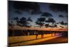 People Sitting on a Wall in Salvador at Dusk-Alex Saberi-Mounted Photographic Print