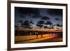 People Sitting on a Wall in Salvador at Dusk-Alex Saberi-Framed Photographic Print