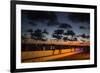 People Sitting on a Wall in Salvador at Dusk-Alex Saberi-Framed Photographic Print