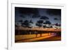 People Sitting on a Wall in Salvador at Dusk-Alex Saberi-Framed Photographic Print