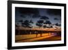 People Sitting on a Wall in Salvador at Dusk-Alex Saberi-Framed Photographic Print