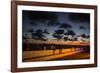 People Sitting on a Wall in Salvador at Dusk-Alex Saberi-Framed Photographic Print