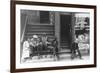 People Sitting on Front Porches in Negro Section of Chicago, Illinois-null-Framed Premium Giclee Print