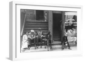 People Sitting on Front Porches in Negro Section of Chicago, Illinois-null-Framed Art Print