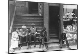 People Sitting on Front Porches in Negro Section of Chicago, Illinois-null-Mounted Art Print