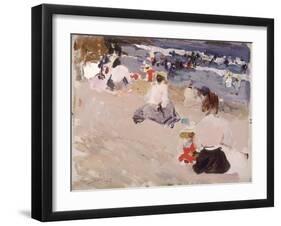 People Sitting on the Beach, 1906-Joaquín Sorolla y Bastida-Framed Giclee Print