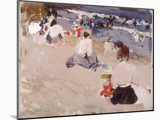 People Sitting on the Beach, 1906-Joaquín Sorolla y Bastida-Mounted Giclee Print