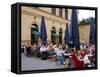 People Sitting Outside Cafe Tambosi, Munich, Germany-Yadid Levy-Framed Stretched Canvas