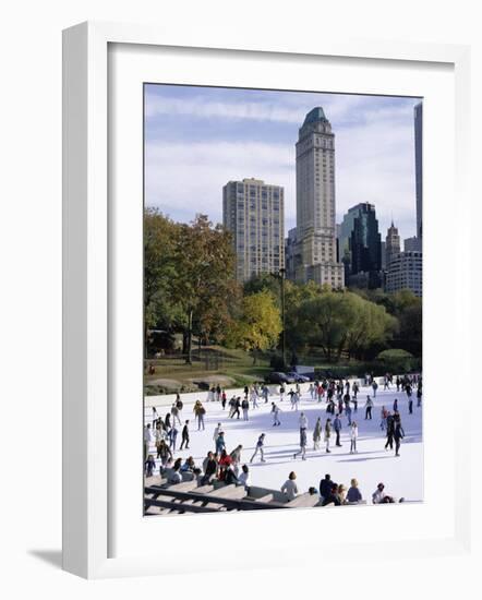 People Skating in Central Park, Manhattan, New York City, New York, USA-Peter Scholey-Framed Photographic Print