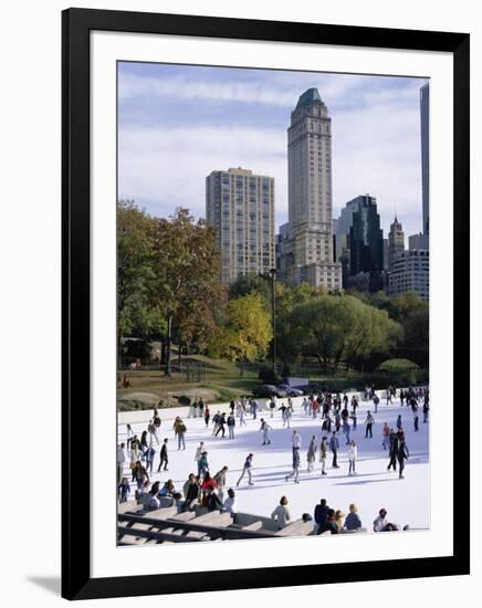 People Skating in Central Park, Manhattan, New York City, New York, USA-Peter Scholey-Framed Photographic Print