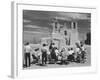 People Sketching Outside Ranchos de Taos Mission Church-Thomas D^ Mcavoy-Framed Photographic Print