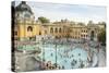 People Soaking and Swimming in the Famous Szechenhu Thermal Bath, Budapest, Hungary-Kimberly Walker-Stretched Canvas