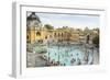 People Soaking and Swimming in the Famous Szechenhu Thermal Bath, Budapest, Hungary-Kimberly Walker-Framed Photographic Print