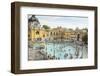 People Soaking and Swimming in the Famous Szechenhu Thermal Bath, Budapest, Hungary-Kimberly Walker-Framed Photographic Print