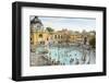 People Soaking and Swimming in the Famous Szechenhu Thermal Bath, Budapest, Hungary-Kimberly Walker-Framed Photographic Print