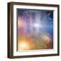 People Soaring Toward Light Amongst Stars-rolffimages-Framed Art Print