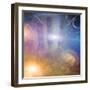 People Soaring Toward Light Amongst Stars-rolffimages-Framed Art Print