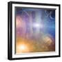 People Soaring Toward Light Amongst Stars-rolffimages-Framed Art Print