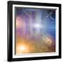 People Soaring Toward Light Amongst Stars-rolffimages-Framed Art Print