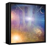 People Soaring Toward Light Amongst Stars-rolffimages-Framed Stretched Canvas