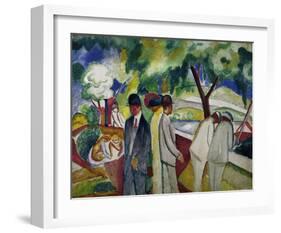 People Strolling 1913-Auguste Macke-Framed Giclee Print