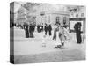 People Strolling along Champs-Elysees-null-Stretched Canvas