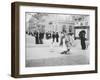 People Strolling along Champs-Elysees-null-Framed Photographic Print