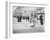 People Strolling along Champs-Elysees-null-Framed Photographic Print