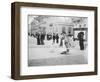 People Strolling along Champs-Elysees-null-Framed Photographic Print