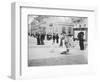 People Strolling along Champs-Elysees-null-Framed Photographic Print