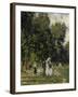 People Strolling, from Le Bassin D'Argenteuil, the Lake at Argenteuil, France, C. 1872, Detail-Claude Monet-Framed Giclee Print