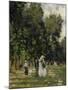 People Strolling, from Le Bassin D'Argenteuil, the Lake at Argenteuil, France, C. 1872, Detail-Claude Monet-Mounted Giclee Print