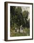 People Strolling, from Le Bassin D'Argenteuil, the Lake at Argenteuil, France, C. 1872, Detail-Claude Monet-Framed Giclee Print