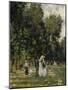 People Strolling, from Le Bassin D'Argenteuil, the Lake at Argenteuil, France, C. 1872, Detail-Claude Monet-Mounted Giclee Print