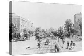 People Strolling through Washington D.C.-null-Stretched Canvas