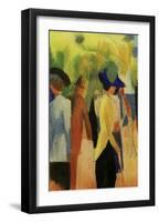 People Strolling under Trees-Auguste Macke-Framed Giclee Print